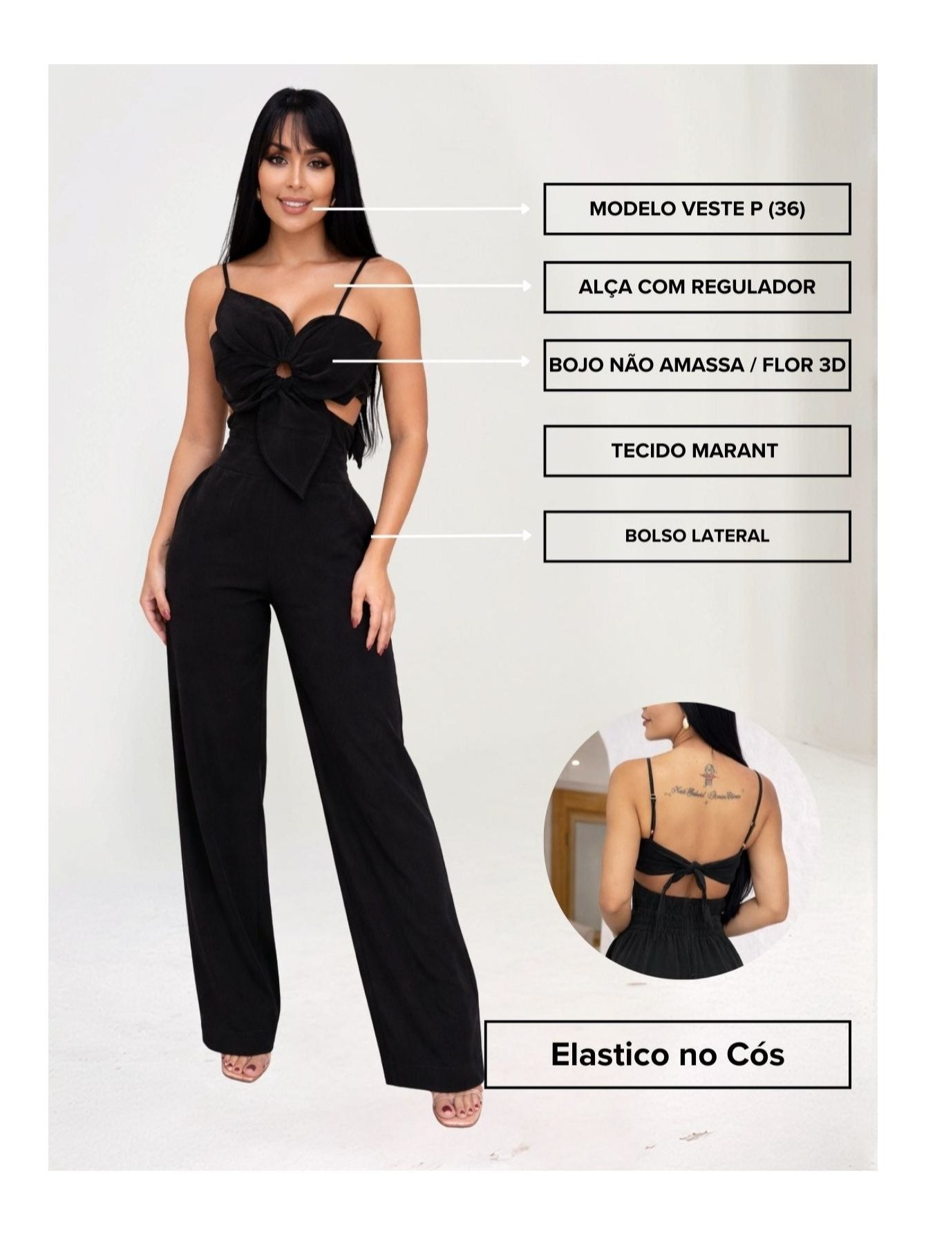 Macacão Boutique Floral em Viscose Premium