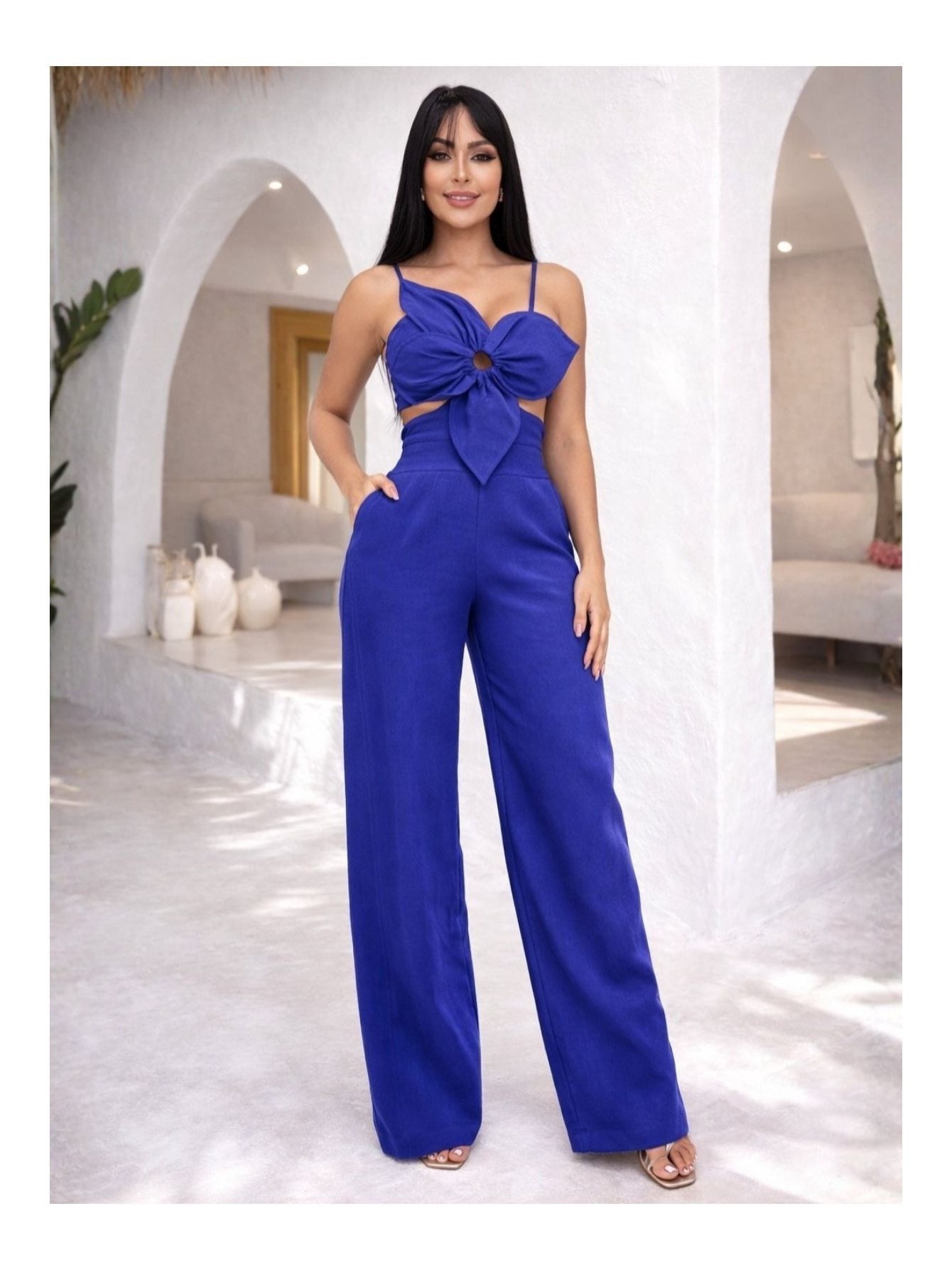 Macacão Boutique Floral em Viscose Premium