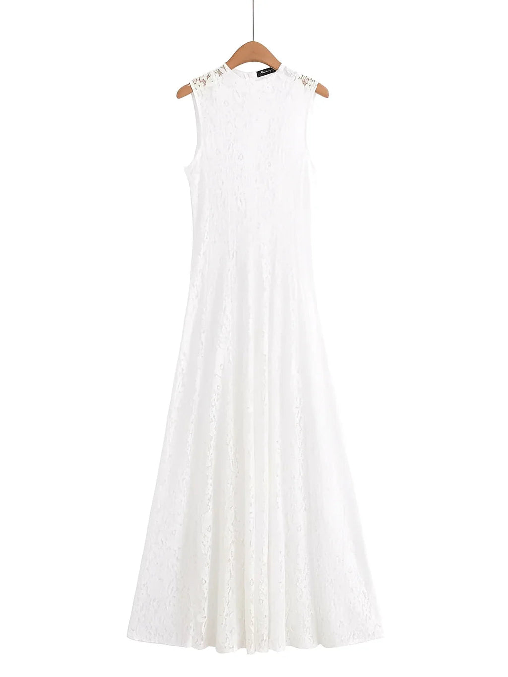 Vestido Midi em Renda Texturizada com Flores Acinturado – Carla