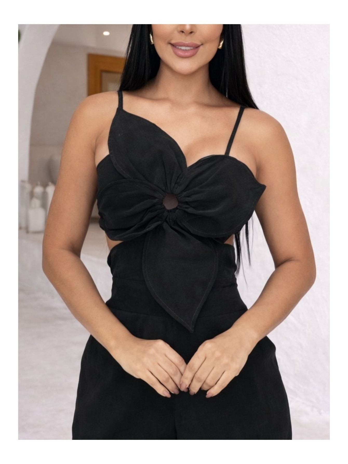 Macacão Boutique Floral em Viscose Premium