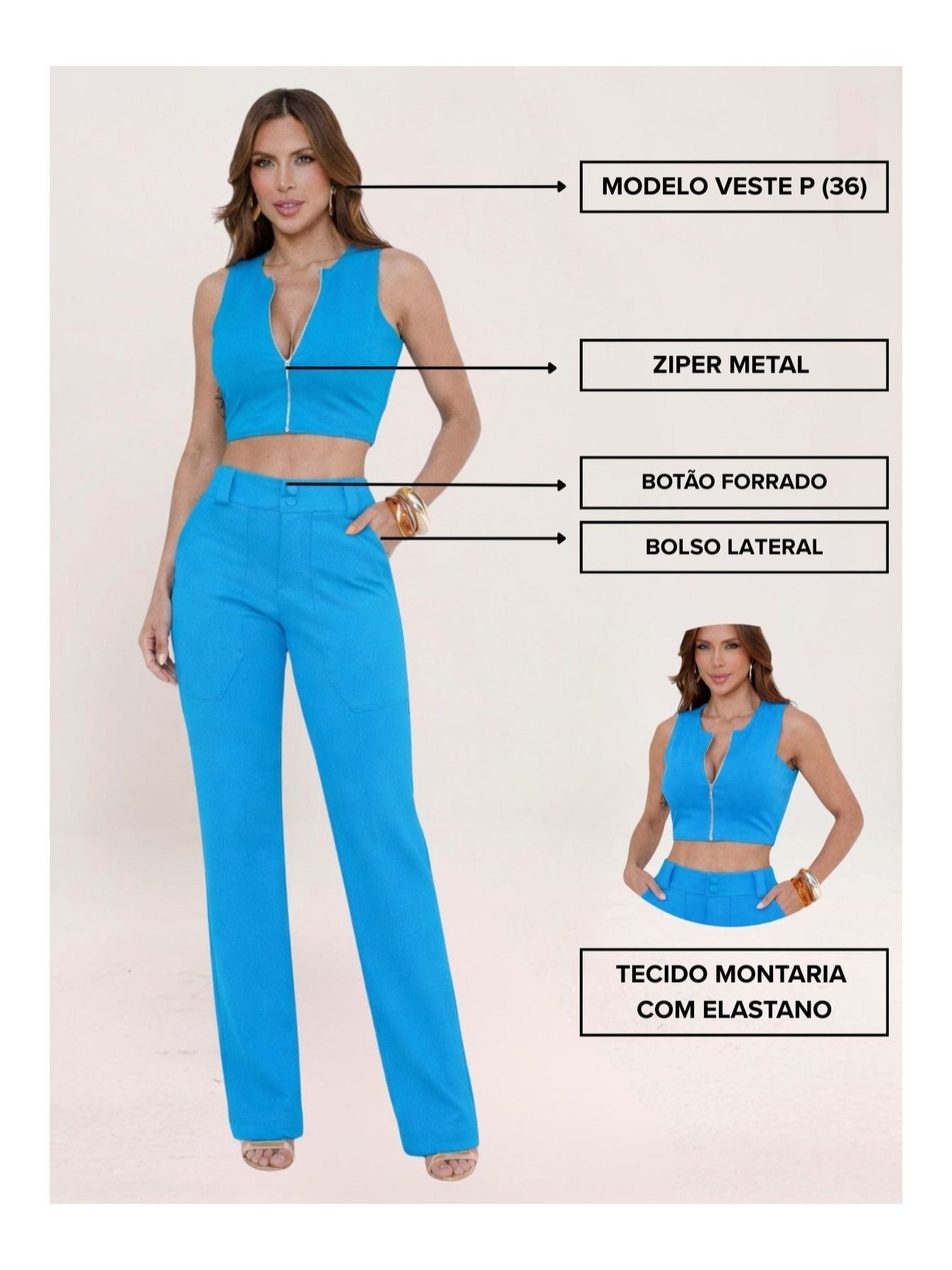 Calça Montaria Cropped Élégance
