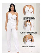 Macacão Boutique Floral em Viscose Premium