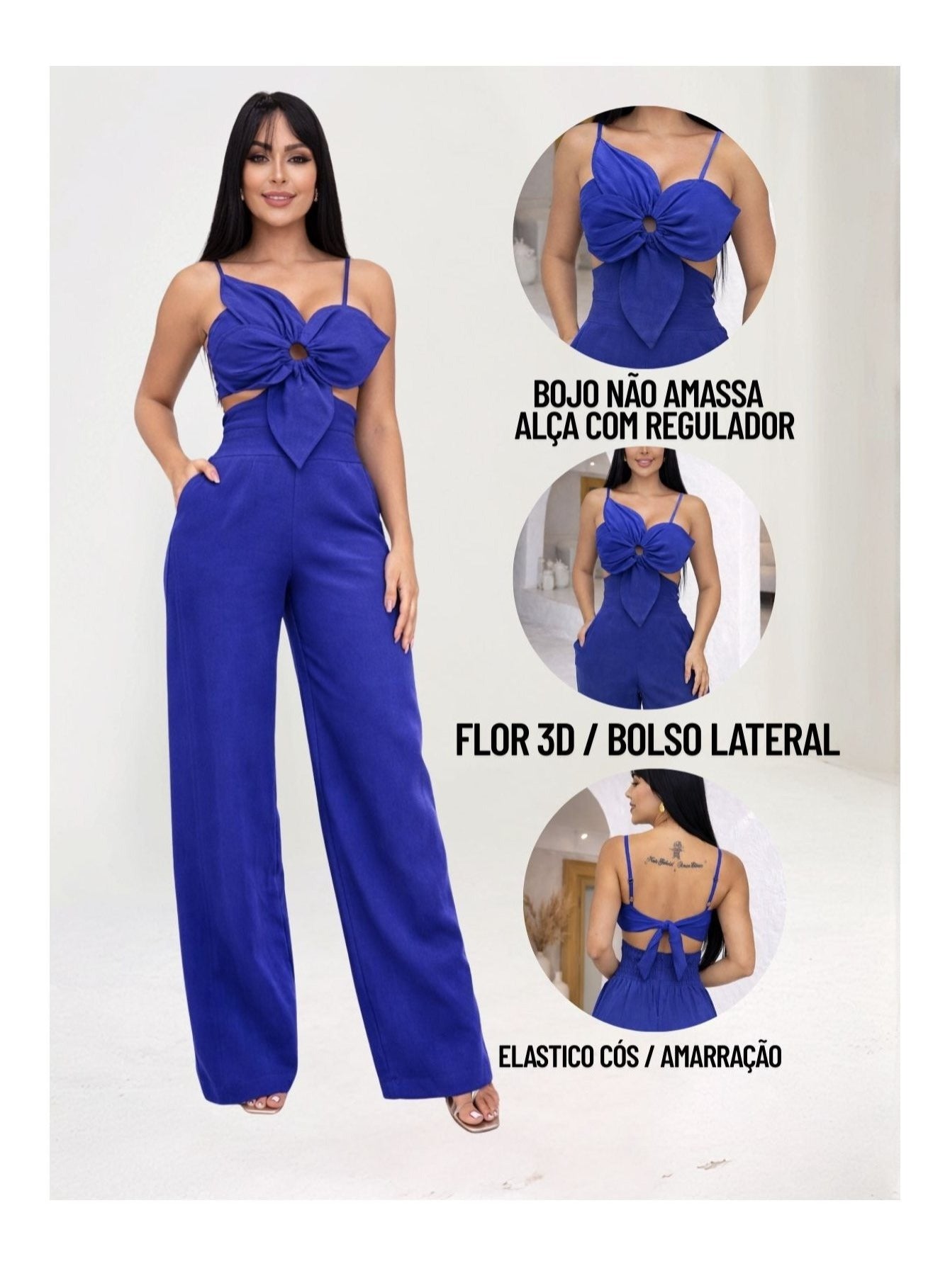 Macacão Boutique Floral em Viscose Premium