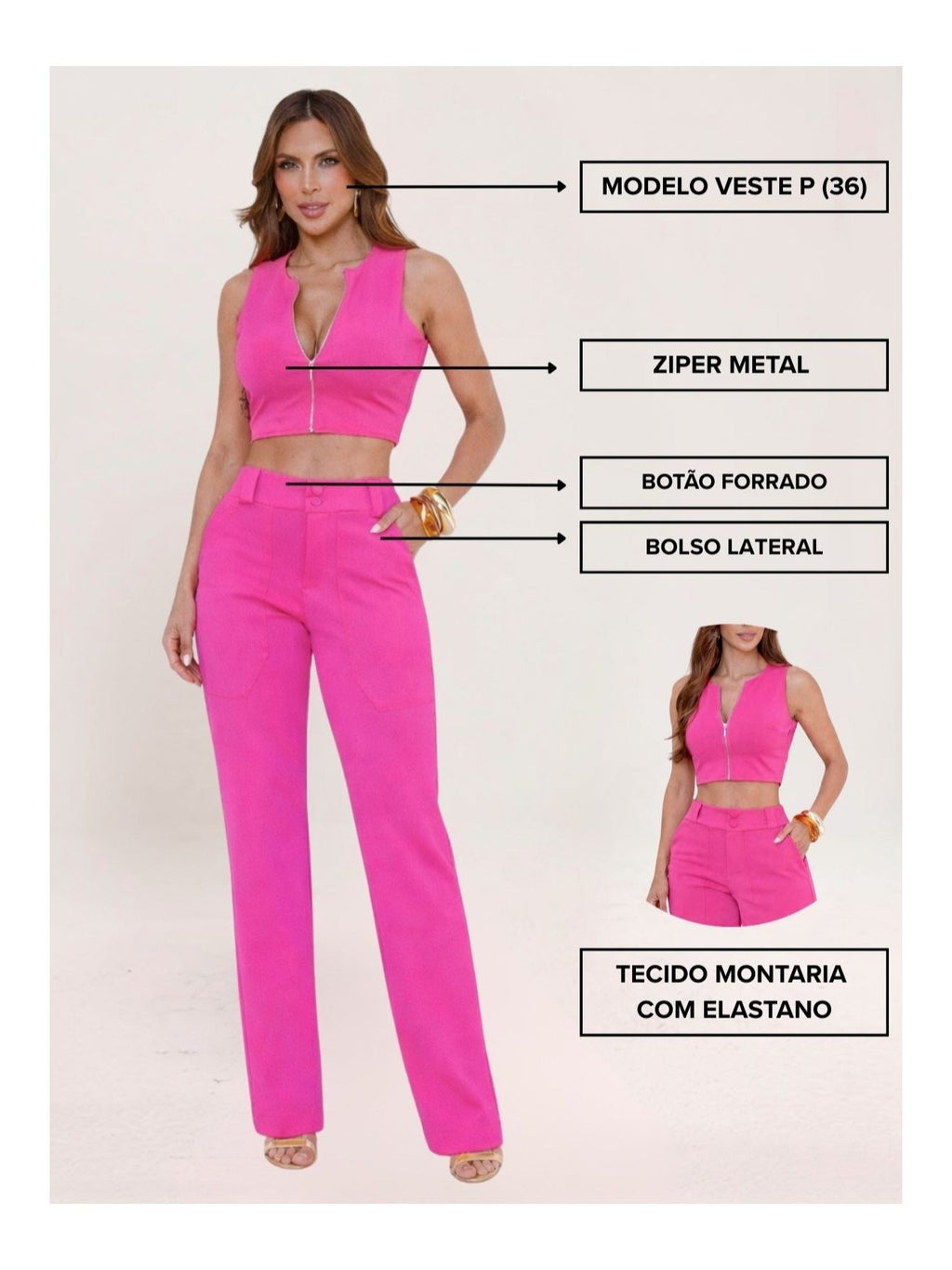 Calça Montaria Cropped Élégance