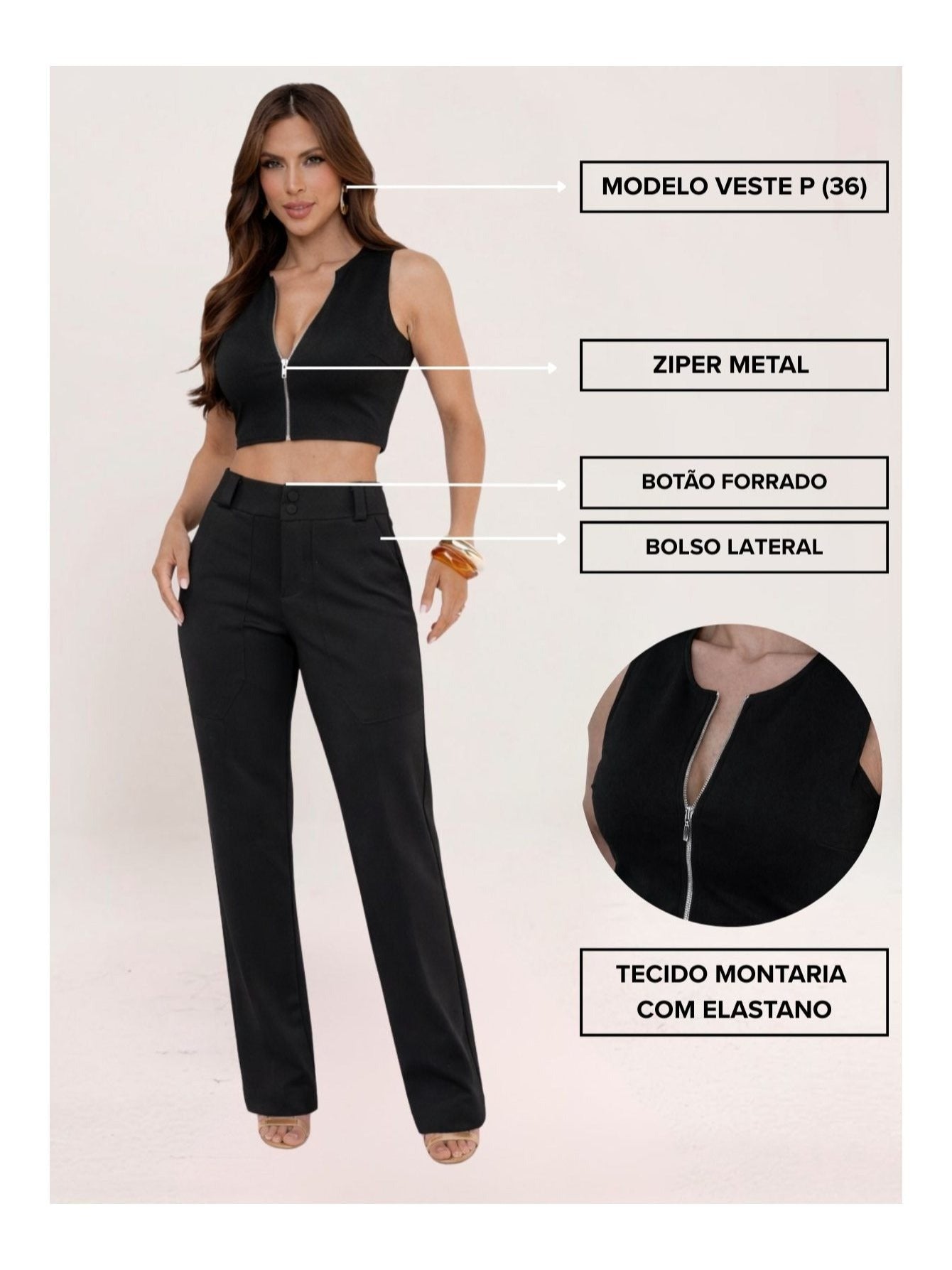Calça Montaria Cropped Élégance