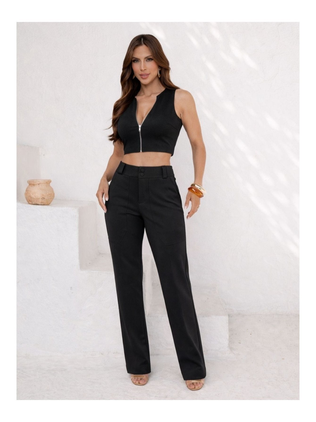 Calça Montaria Cropped Élégance