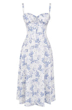 Vestido Floral Modelador com Corpete e Recorte na Cintura