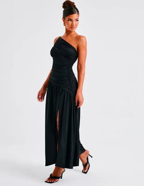Vestido Longo Com Fenda Aurora - 60% OFF