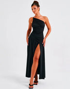 Vestido Longo Com Fenda Aurora - 60% OFF