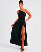 Vestido Longo Com Fenda Aurora - 60% OFF