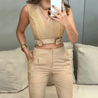 Conjunto Cropped e Calça Alfaiataria Modern Imperial Chic