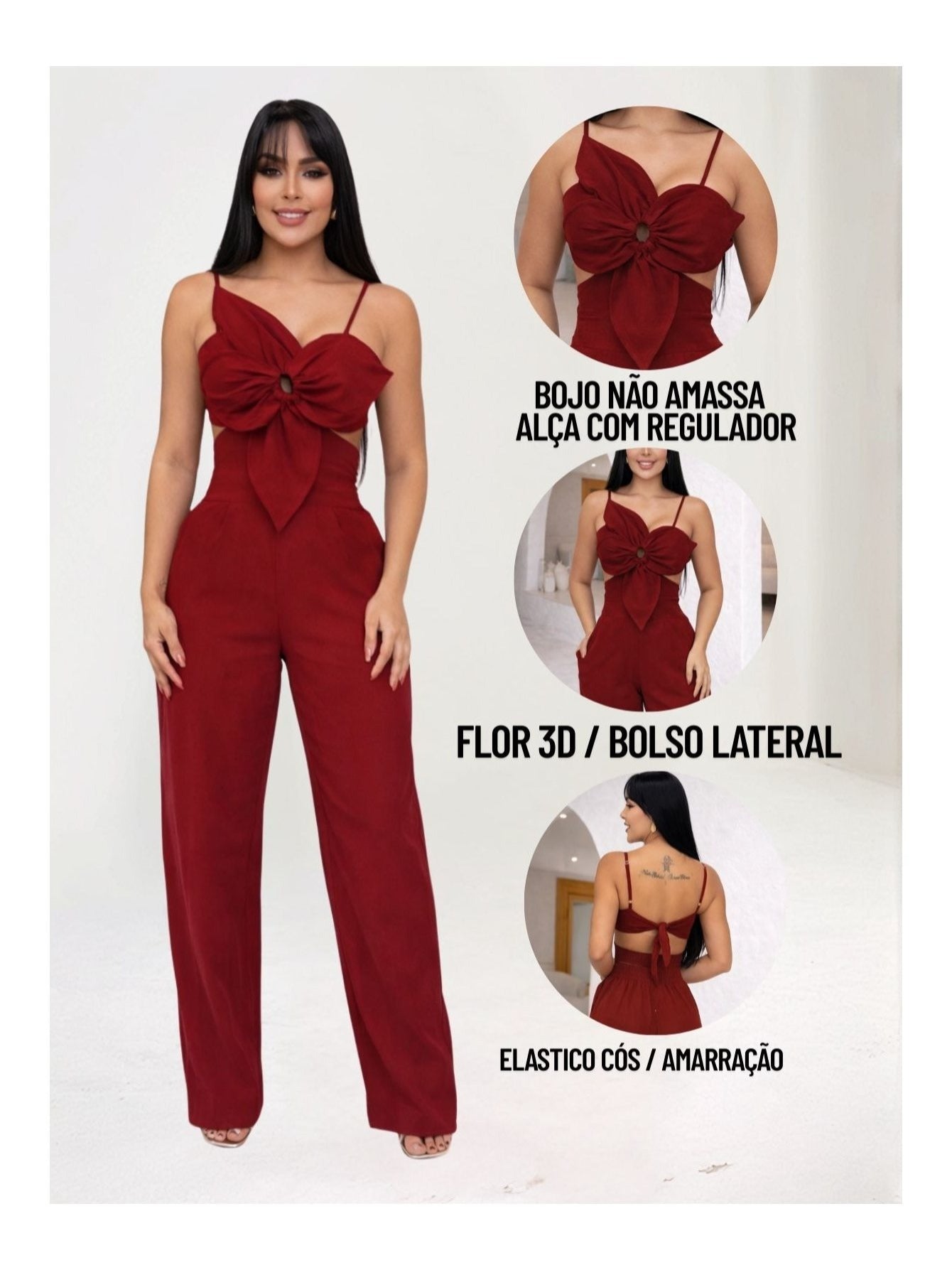 Macacão Boutique Floral em Viscose Premium