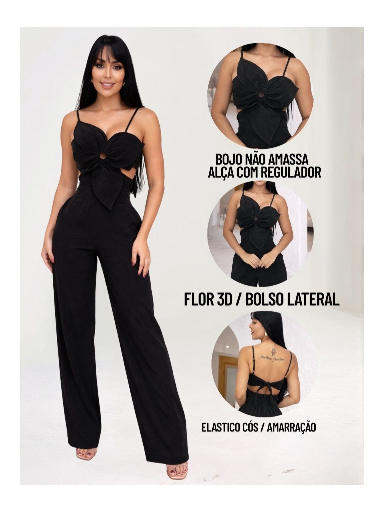 Macacão Boutique Floral em Viscose Premium